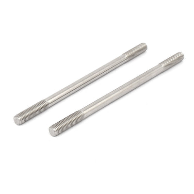 Harfington 304 Stainless Steel Double End Thread Tight Adjustable Push Rod Stud M10x180mm 5pcs