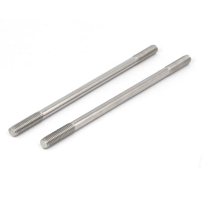 Harfington 304 Stainless Steel Double End Thread Tight Adjustable Push Rod Stud M10x200mm 5pcs