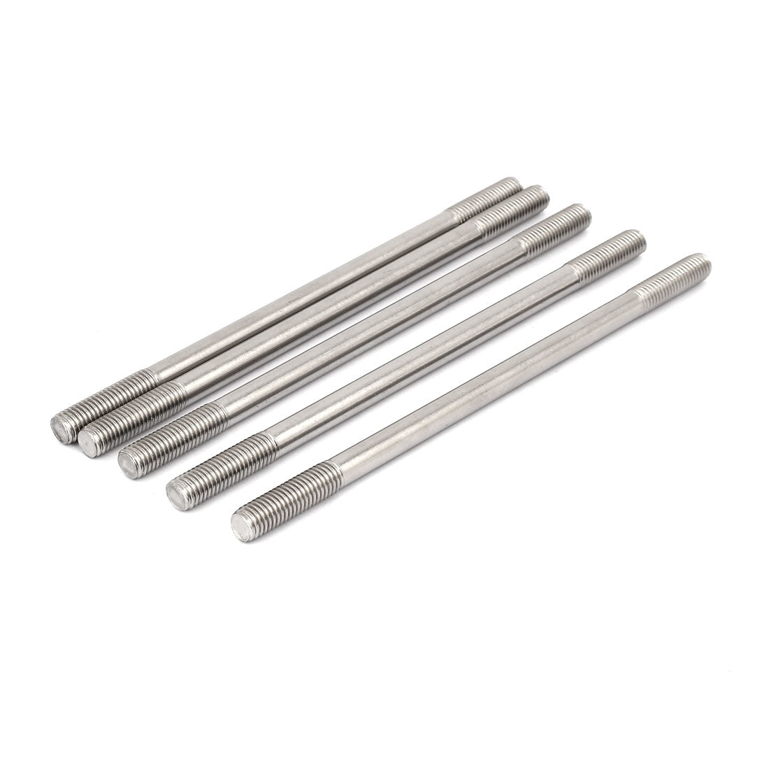 Harfington 304 Stainless Steel Double End Thread Tight Adjustable Push Rod Stud M10x200mm 5pcs