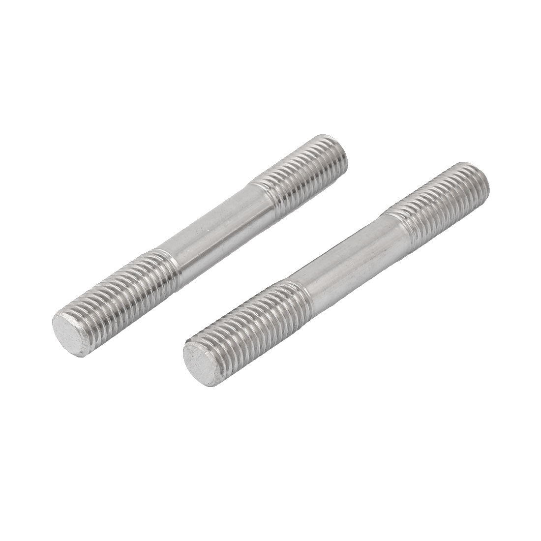 Harfington M12 x 90mm 304 Stainless Steel Double End Thread Stud Teeth Rod 5pcs