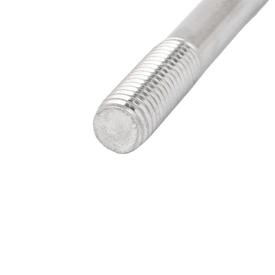Harfington M12 x 125mm 304 Stainless Steel Double End Thread Stud Teeth Rod 5pcs