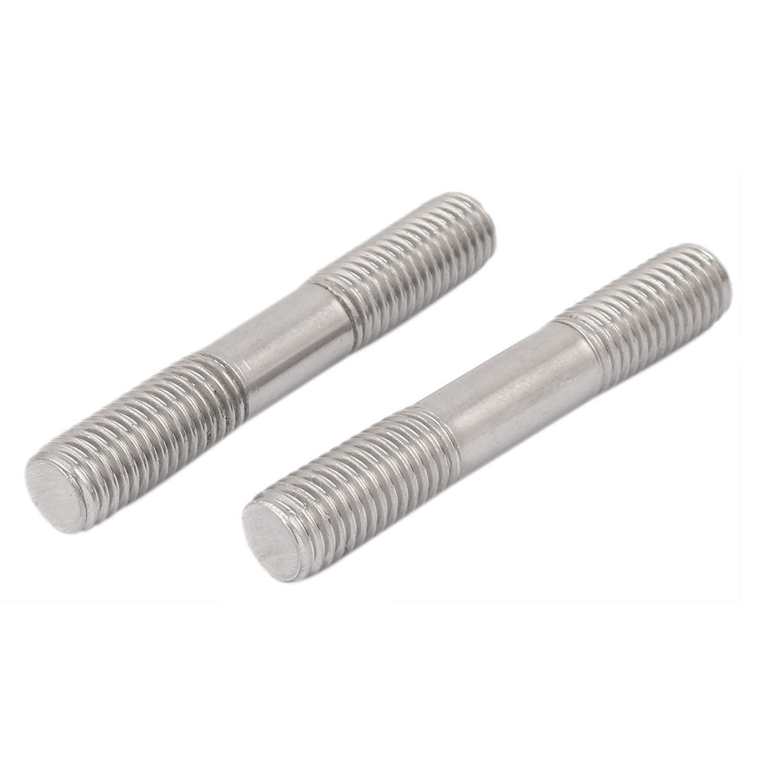 Harfington M14 x 90mm 304 Stainless Steel Double End Thread Stud Teeth Rod 5pcs