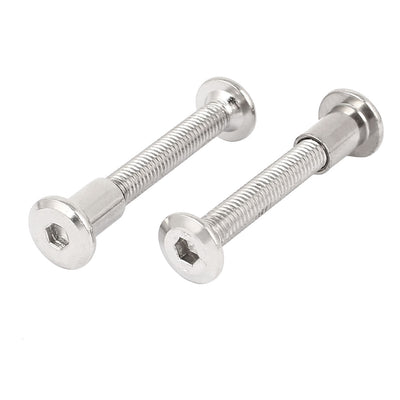 Harfington M6 x 45mm Hex Socket Head Barrel Nut Countersunk Screw Bolt Fasteners 10 Sets