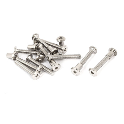 Harfington M6 x 45mm Hex Socket Head Barrel Nut Countersunk Screw Bolt Fasteners 10 Sets