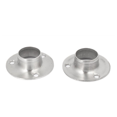 Harfington 19mm Dia Wardrobe Hanging Flange Pipe Rail Rod End Support Bracket 2PCS