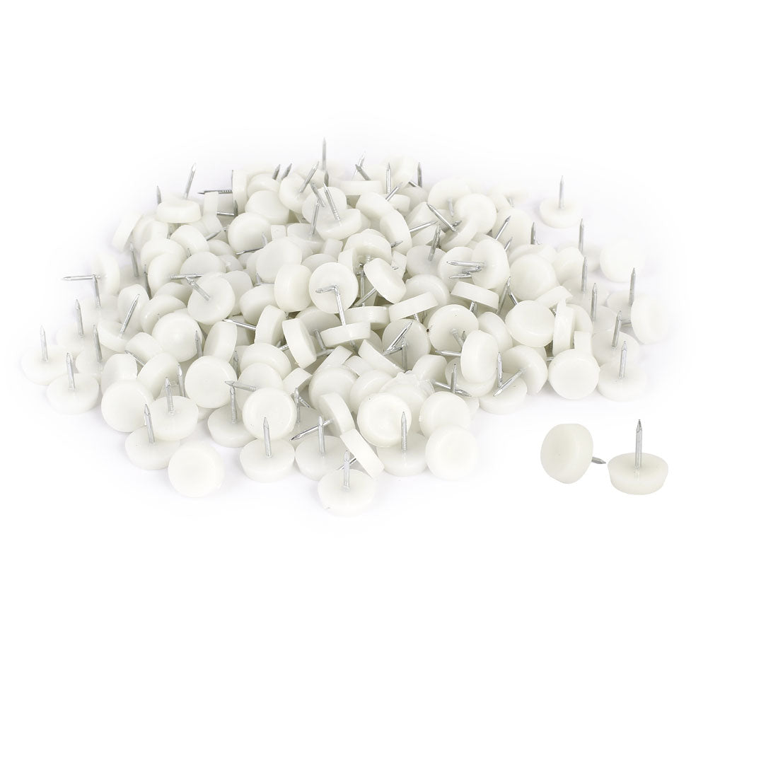 Harfington 18mm Dia Plastic Pad Protector Leg Feet Glide Nail 400PCS for Furniture Table