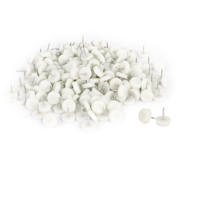 Harfington 18mm Dia Plastic Pad Protector Leg Feet Glide Nail 400PCS for Furniture Table