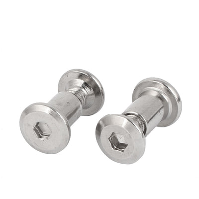 Harfington Metal Hex Socket Countersunk Screw Bolts Barrel Nuts Fasteners 6mmx10mm 10pcs