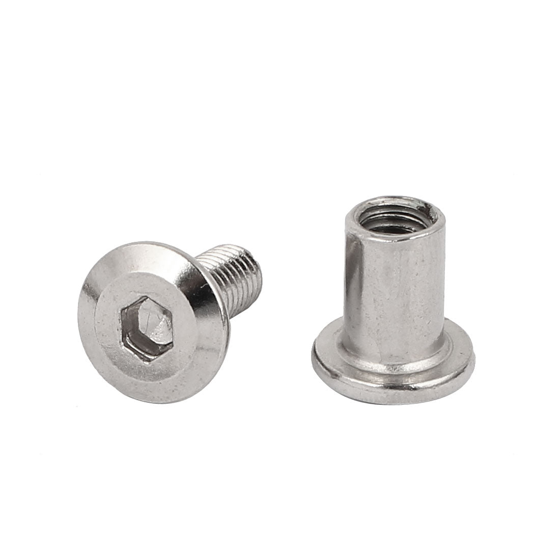 Harfington Metal Hex Socket Countersunk Screw Bolts Barrel Nuts Fasteners 6mmx10mm 10pcs