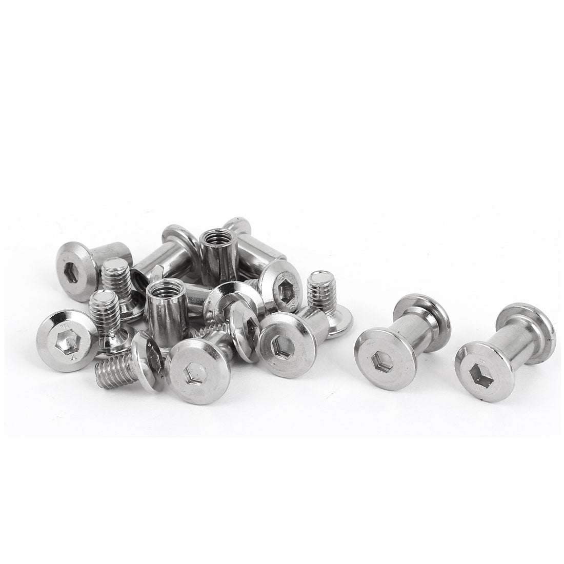Harfington Metal Hex Socket Countersunk Screw Bolts Barrel Nuts Fasteners 6mmx10mm 10pcs