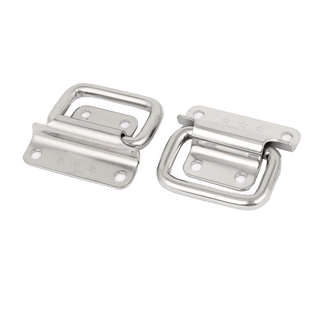uxcell Uxcell Toolbox Stainless Steel 90-Degree Puller Chest Handle Silver Tone 2" Length 4pcs