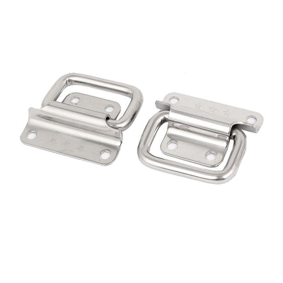 Harfington Uxcell Toolbox Stainless Steel 90-Degree Puller Chest Handle Silver Tone 2" Length 4pcs
