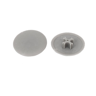 Harfington 17mm x 4mm Plastic Round Phillips Screw Cap Cross Head Cover Gray 10pcs