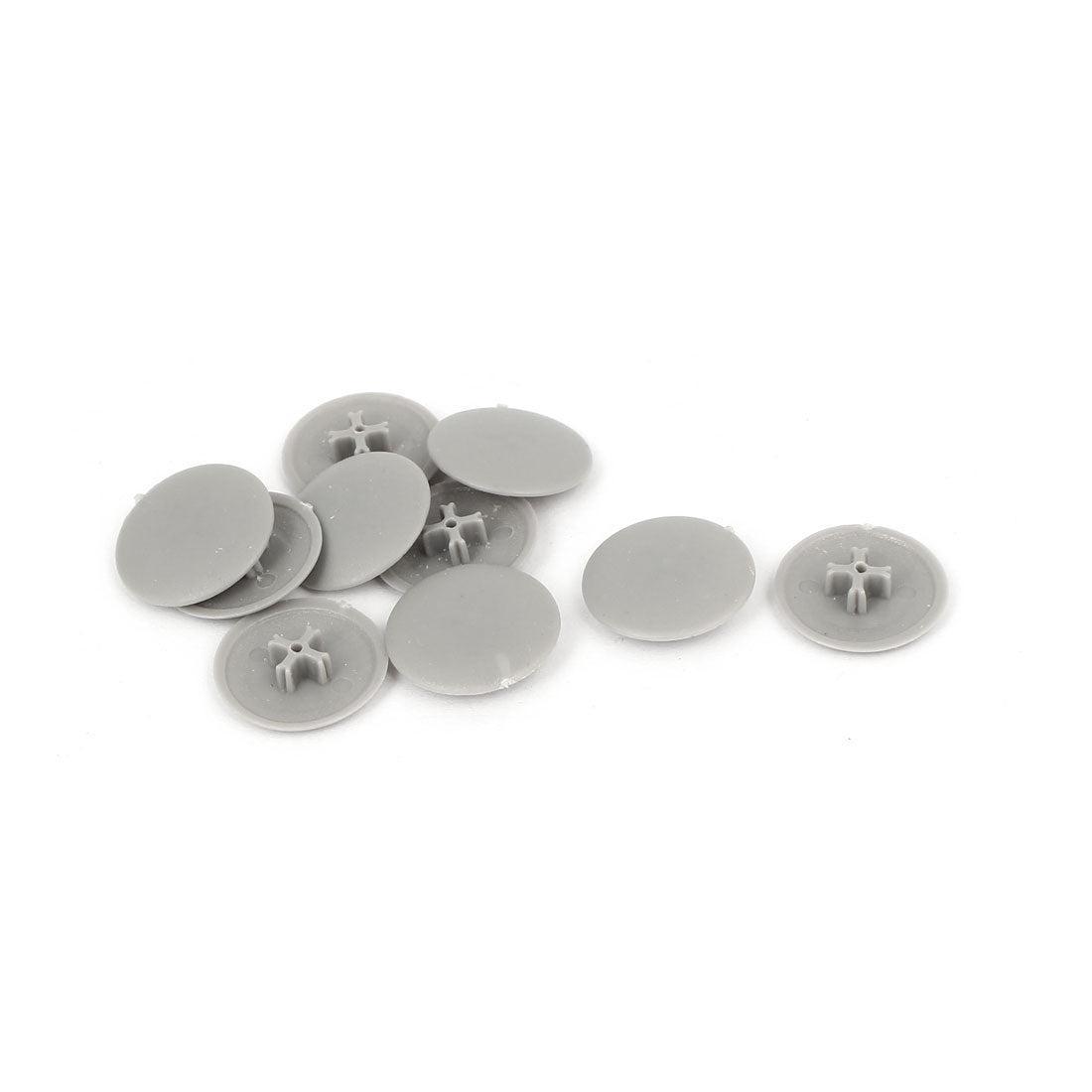 Harfington 17mm x 4mm Plastic Round Phillips Screw Cap Cross Head Cover Gray 10pcs