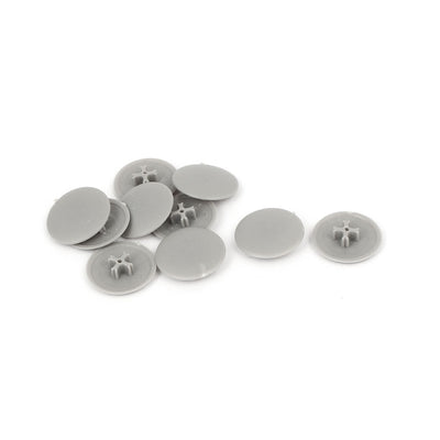 Harfington 17mm x 4mm Plastic Round Phillips Screw Cap Cross Head Cover Gray 10pcs