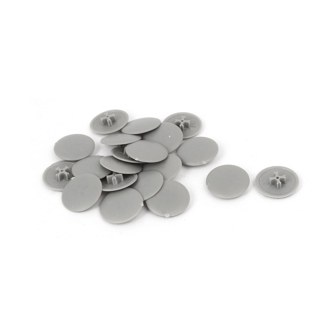 Harfington 17mm x 4mm Plastic Round Phillips Screw Cap Cross Head Cover Gray 20pcs