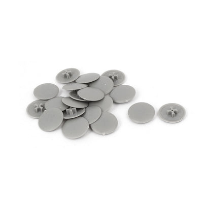 Harfington 17mm x 4mm Plastic Round Phillips Screw Cap Cross Head Cover Gray 20pcs