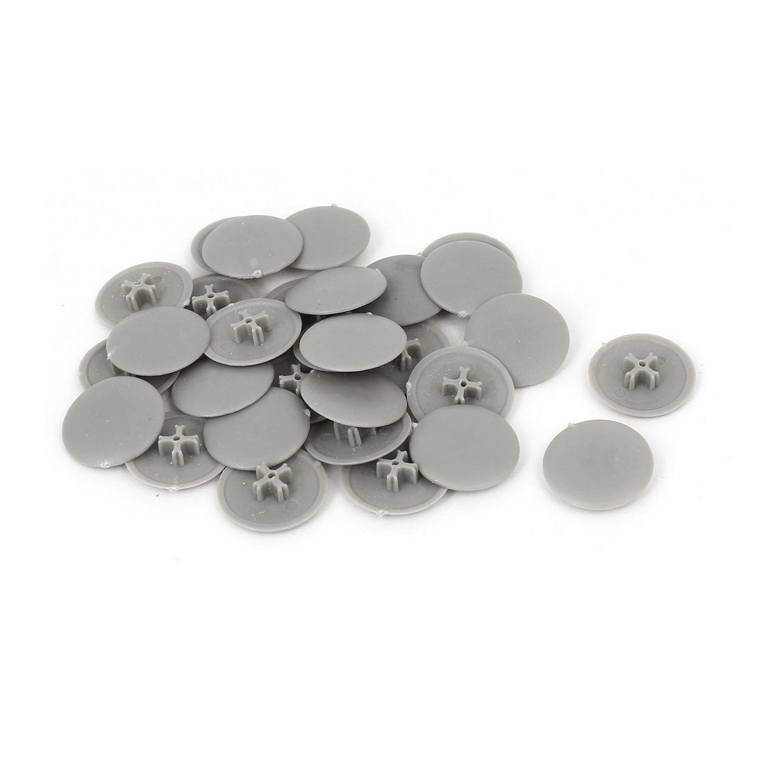 Harfington 17mm x 4mm Plastic Round Phillips Screw Cap Cross Head Cover Gray 30pcs