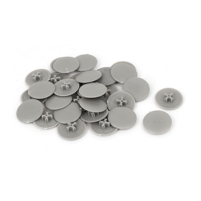 Harfington 17mm x 4mm Plastic Round Phillips Screw Cap Cross Head Cover Gray 30pcs
