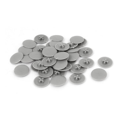 Harfington 17mm x 4mm Plastic Round Phillips Screw Cap Cross Head Cover Gray 40pcs
