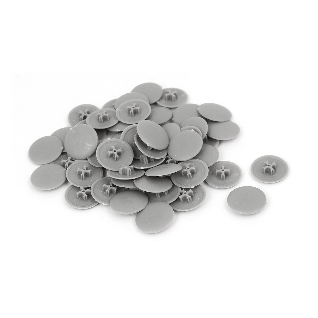 Harfington 17mm x 4mm Plastic Round Phillips Screw Cap Cross Head Cover Gray 50pcs