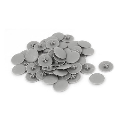 Harfington 17mm x 4mm Plastic Round Phillips Screw Cap Cross Head Cover Gray 50pcs