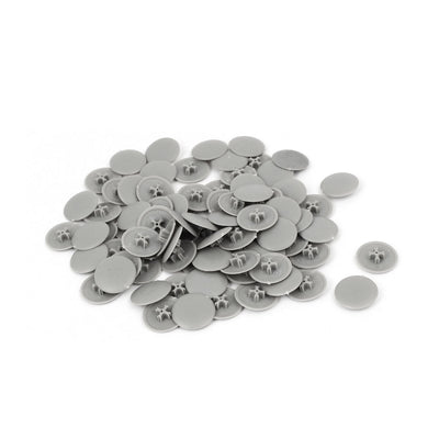 Harfington 17mm x 4mm Plastic Round Phillips Screw Cap Cross Head Cover Gray 80pcs