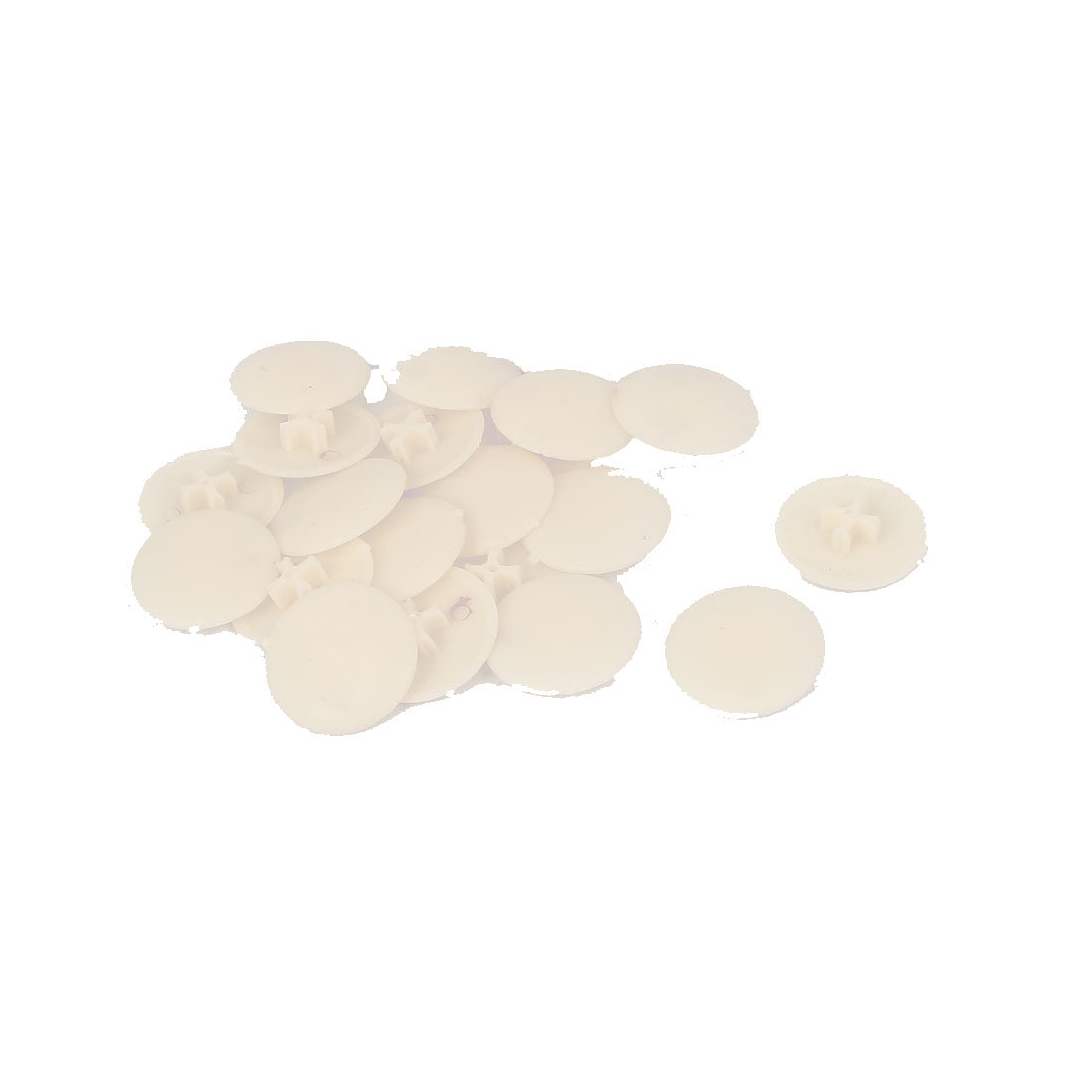 Harfington 17mm Diameter Plastic Round Phillips Screw Cap Cross Head Cover Lid Beige 20pcs