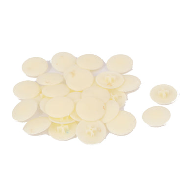 Harfington 17mm Diameter Plastic Round Phillips Screw Cap Cross Head Cover Lid Beige 30pcs