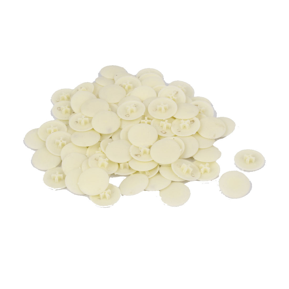 Harfington 17mm Diameter Plastic Round Phillips Screw Cap Cross Head Cover Lid Beige 100pcs