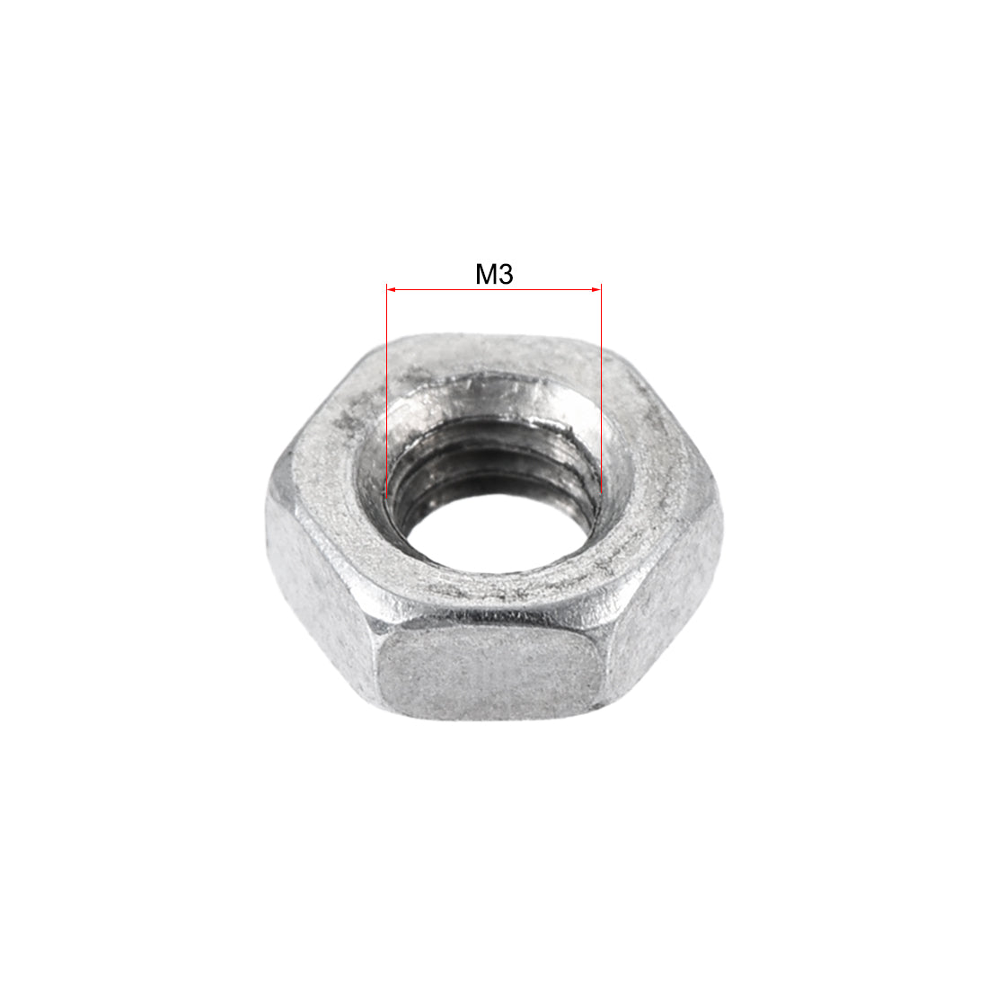 Harfington M3 Thread Dia 304 Stainless Steel Metric Hex Nut Screw Cap Fastener Silver Tone 50pcs