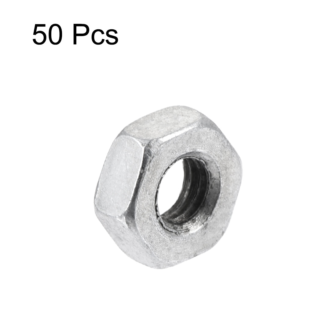 Harfington M3 Thread Dia 304 Stainless Steel Metric Hex Nut Screw Cap Fastener Silver Tone 50pcs