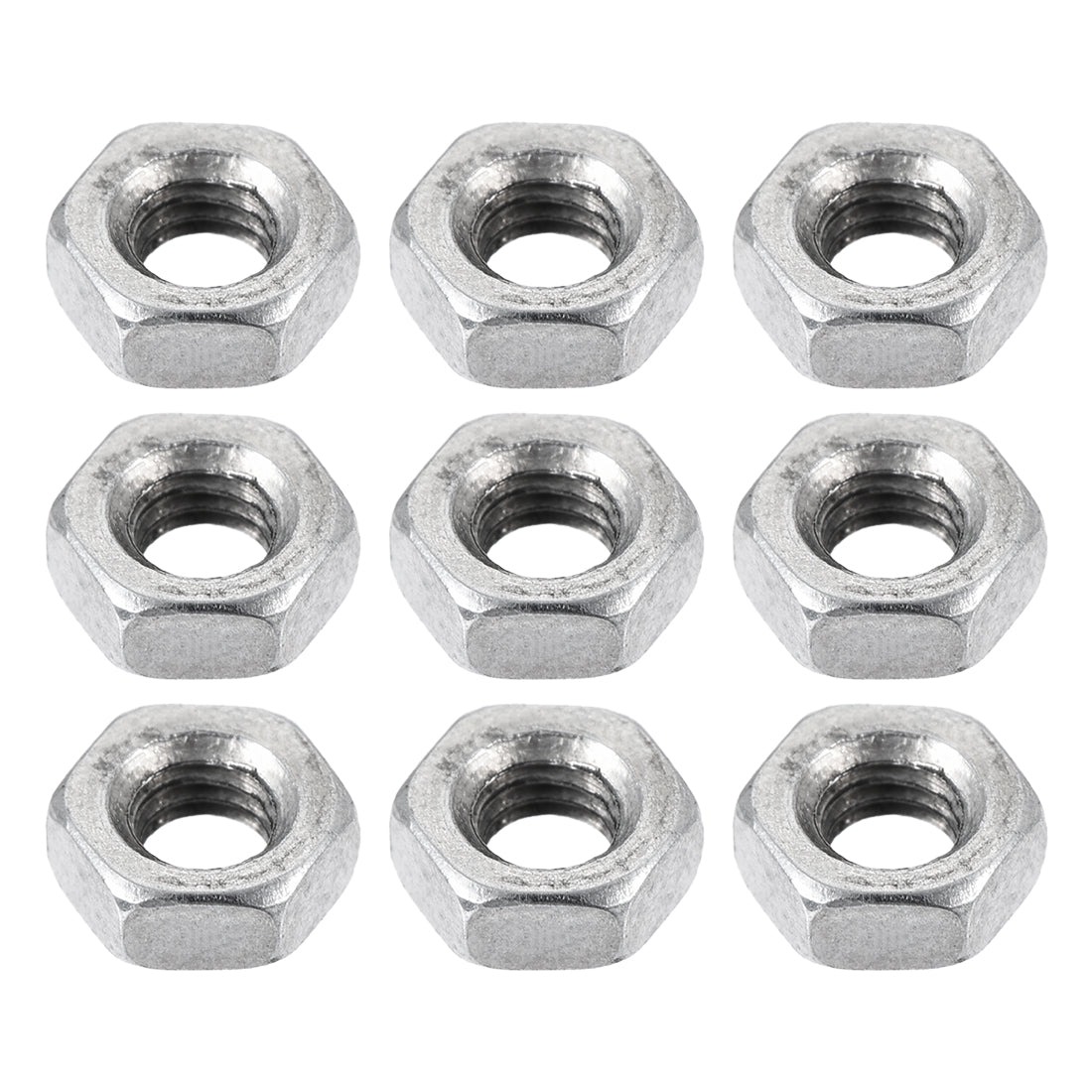 Harfington M3 Thread Dia 304 Stainless Steel Metric Hex Nut Screw Cap Fastener Silver Tone 50pcs