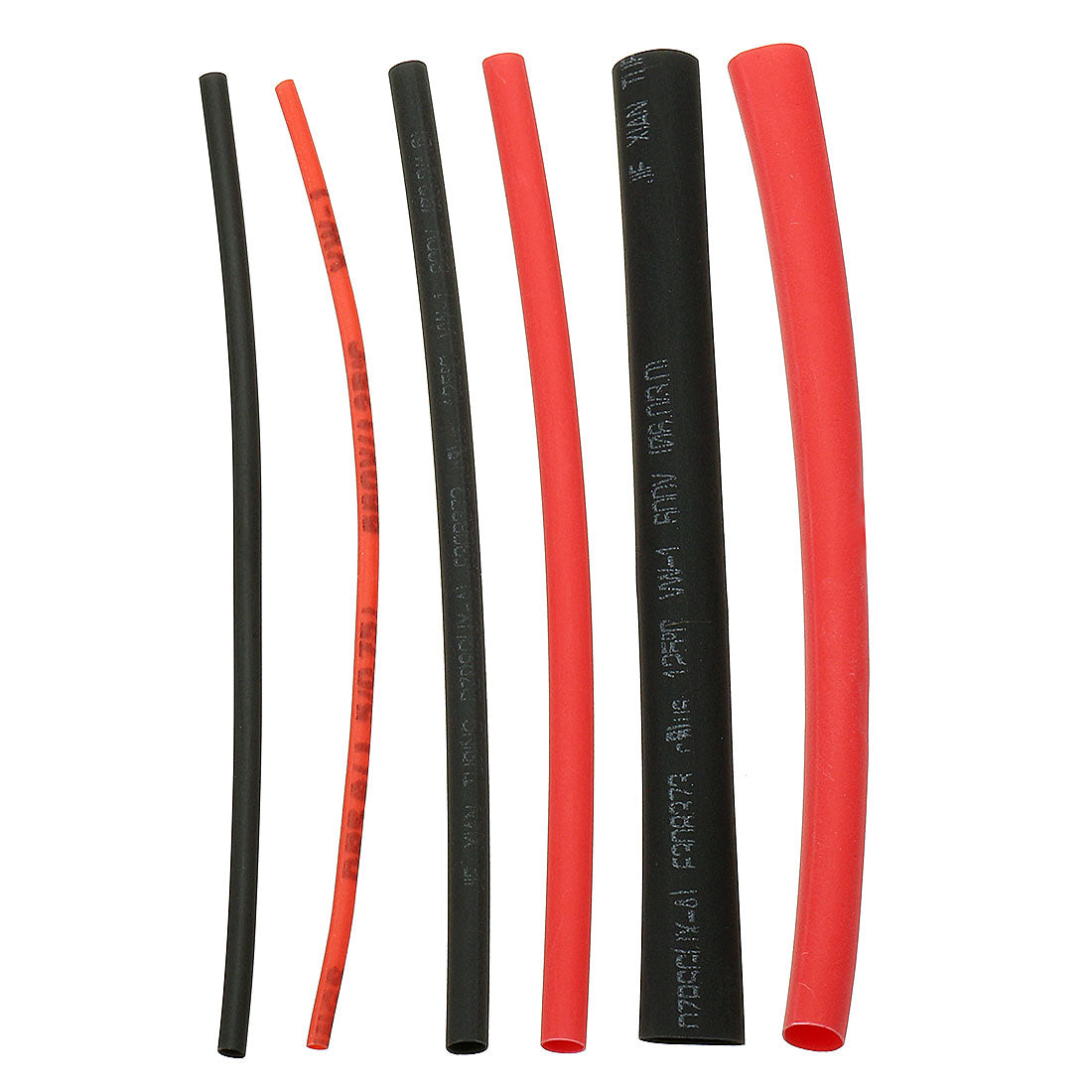 Harfington 190Pcs 2:1 Heat Shrink Tubing Tube Sleeving Wire Cable 3 Sizes Black Red