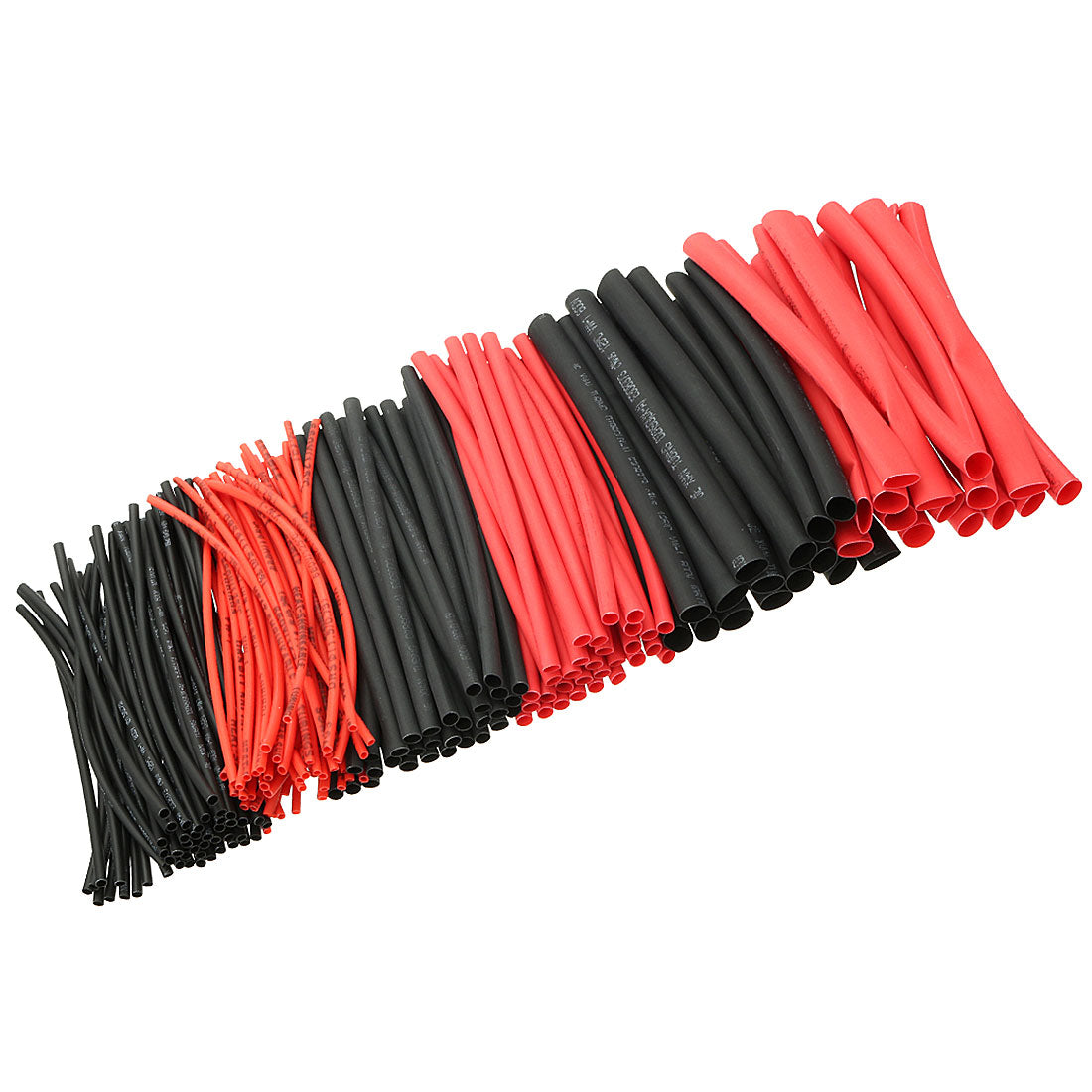 Harfington 190Pcs 2:1 Heat Shrink Tubing Tube Sleeving Wire Cable 3 Sizes Black Red
