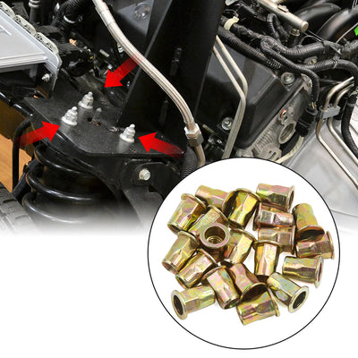 Harfington 20 Pcs M8 Car Bronze Tone Carbon Steel Thread Half Hexagonal Rivet Nut Nutserts