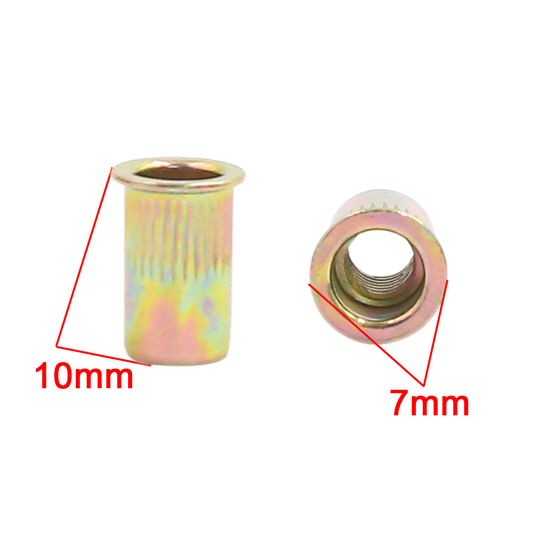 Harfington M4 Bronze Tone Car Stainless Steel Small Head Blind Rivet Nut Nutserts 100 Pcs