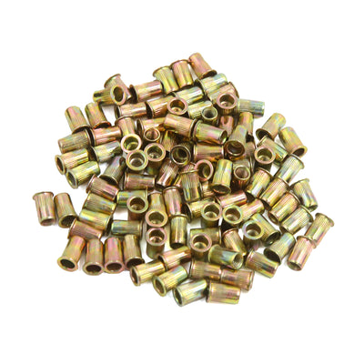 Harfington M4 Bronze Tone Car Stainless Steel Small Head Blind Rivet Nut Nutserts 100 Pcs