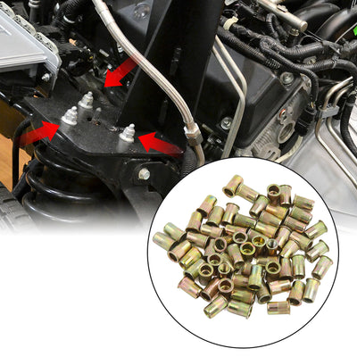 Harfington 60 Pcs Car M5 Bronze Tone Stainless Steel Thread Small Head Rivet Nut Nutserts