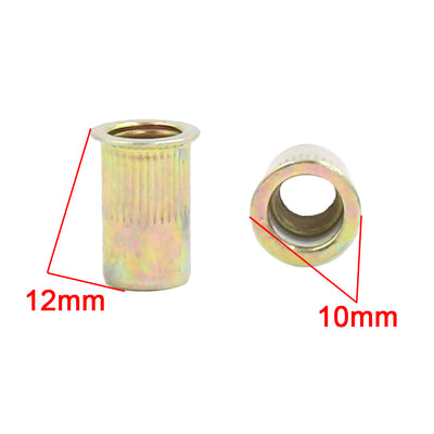 Harfington 60 Pcs Car M5 Bronze Tone Stainless Steel Thread Small Head Rivet Nut Nutserts