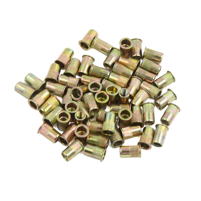 Harfington 60 Pcs Car M5 Bronze Tone Stainless Steel Thread Small Head Rivet Nut Nutserts