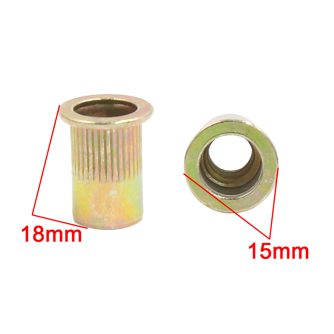 Harfington 150 Pcs 5/16-18 Bronze Tone Thread Rivet Nut Insert Nutserts for Vehicle