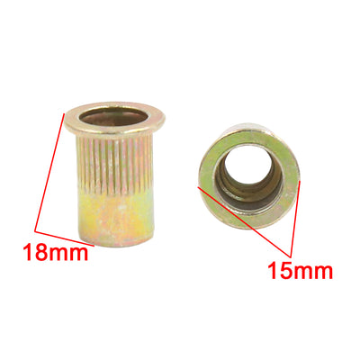 Harfington 150 Pcs 5/16-18 Bronze Tone Thread Rivet Nut Insert Nutserts for Vehicle