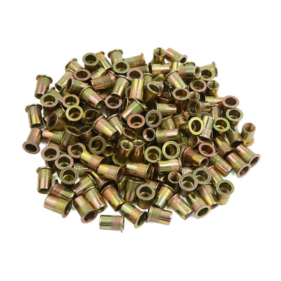 Harfington 150 Pcs 5/16-18 Bronze Tone Thread Rivet Nut Insert Nutserts for Vehicle