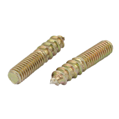 Harfington Furniture Metal Double End Thread Self Tapping Screw Bolt Stud Fastener M6 20pcs