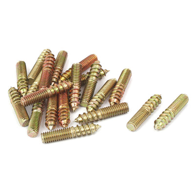 Harfington Furniture Metal Double End Thread Self Tapping Screw Bolt Stud Fastener M6 20pcs