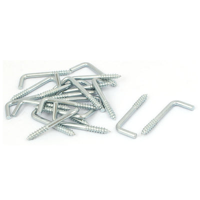 Harfington Home Wall L Shaped Self Tapping Metal Screw Hook Picture Hanger M4x38mm 20pcs