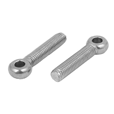 Harfington M8 x 40mm 304 Stainless Steel Machine Shoulder Lift Eye Bolt Rigging 12pcs