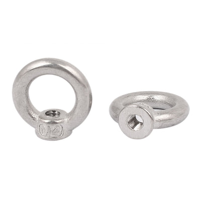 Harfington M4 Thread Dia 304 Stainless Steel Ring Shape Eyed Bolt Lifting Eye Nut 8PCS