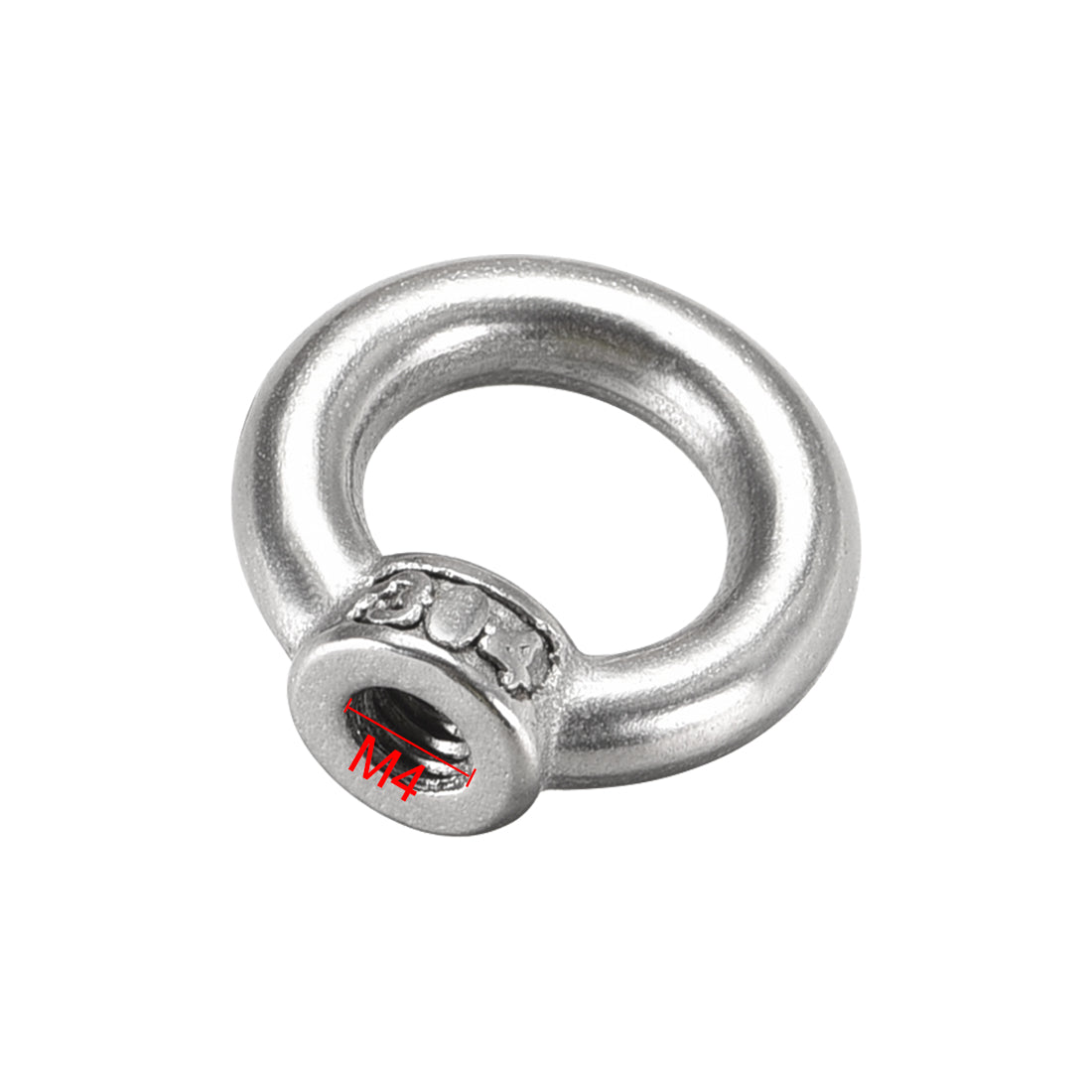 Harfington M4 Thread Dia 304 Stainless Steel Ring Shape Eyed Bolt Lifting Eye Nut 8PCS
